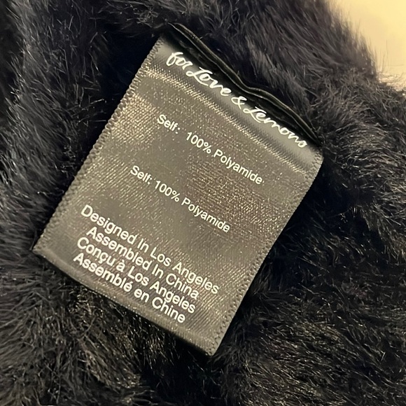 For Love and Lemons Black Devon Fuzzy Knit Crop Top size XS - Picture 13 of 14